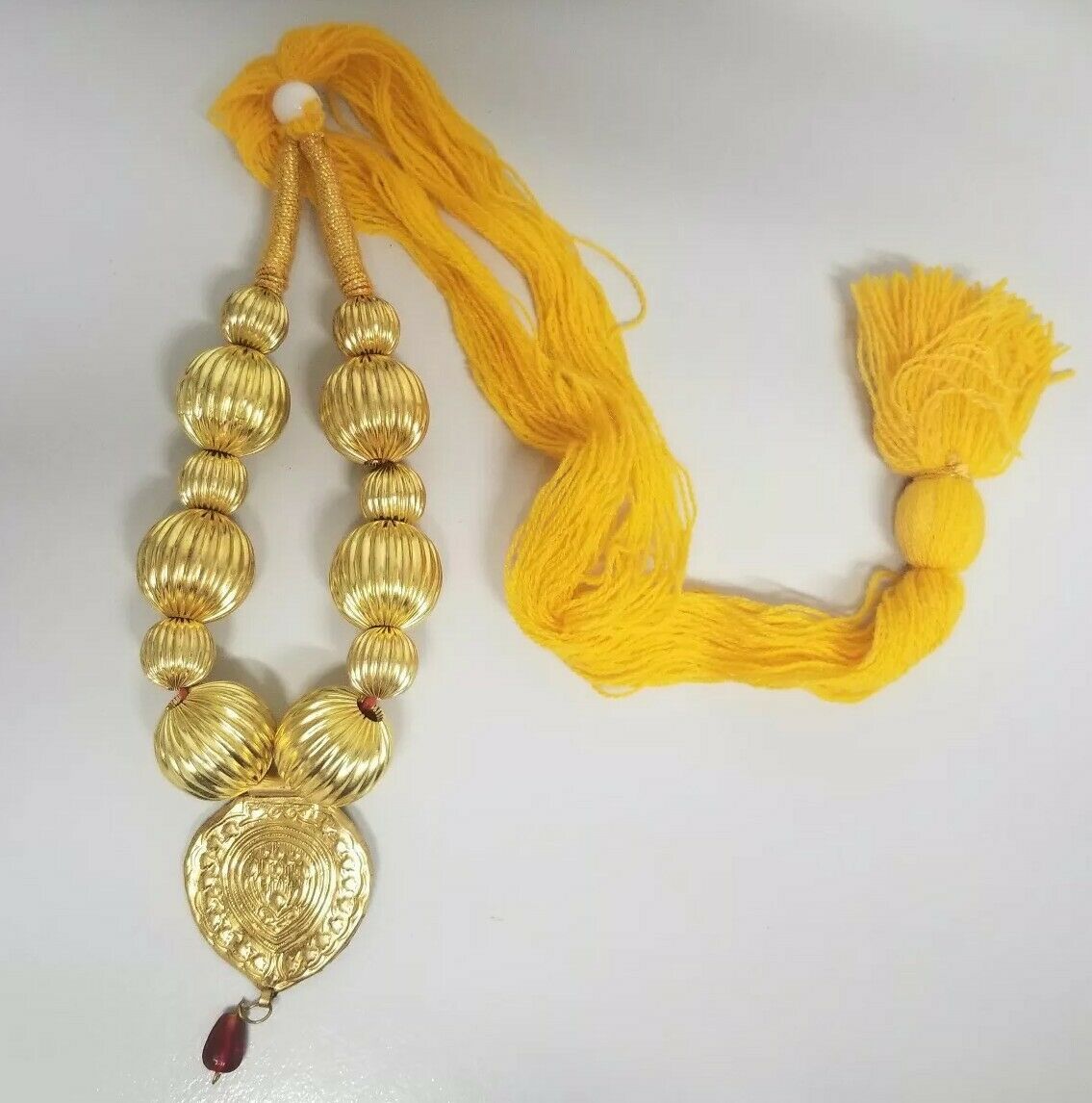 Punjabi Folk Cultural Bhangra Gidha Kaintha Pendant Yellow thread necklace DY5