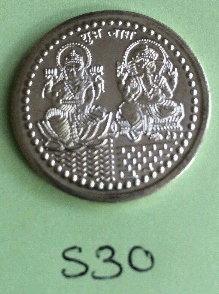 Lakshmi Ganesh Ji Hindu OM Shubh Labh Legend Good Luck Coin Gift XMas Token S30