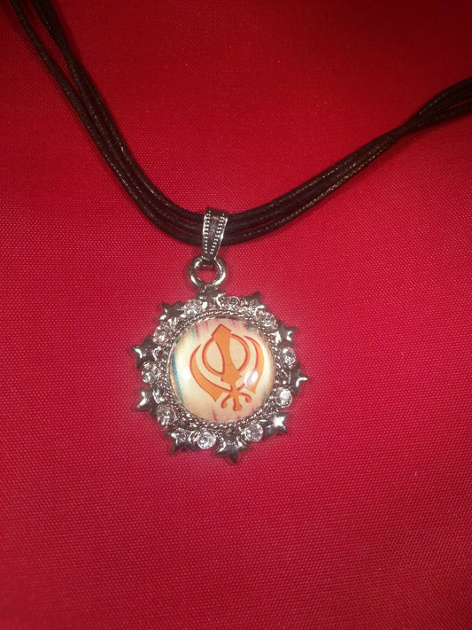 Christmas Special Silver Plated Stunning Sikh Khalsa Singh Khanda Pendant thread