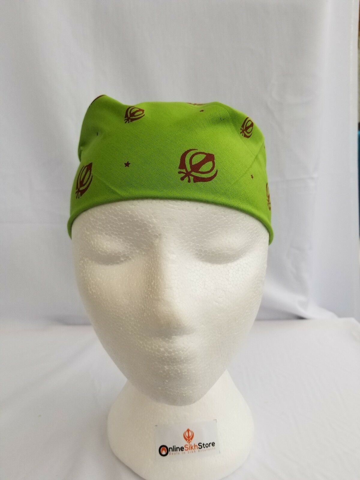 Sikh Hindu Kaur Singh Green Khandas bandana Head Wrap Gear Rumal Handkerchief A1