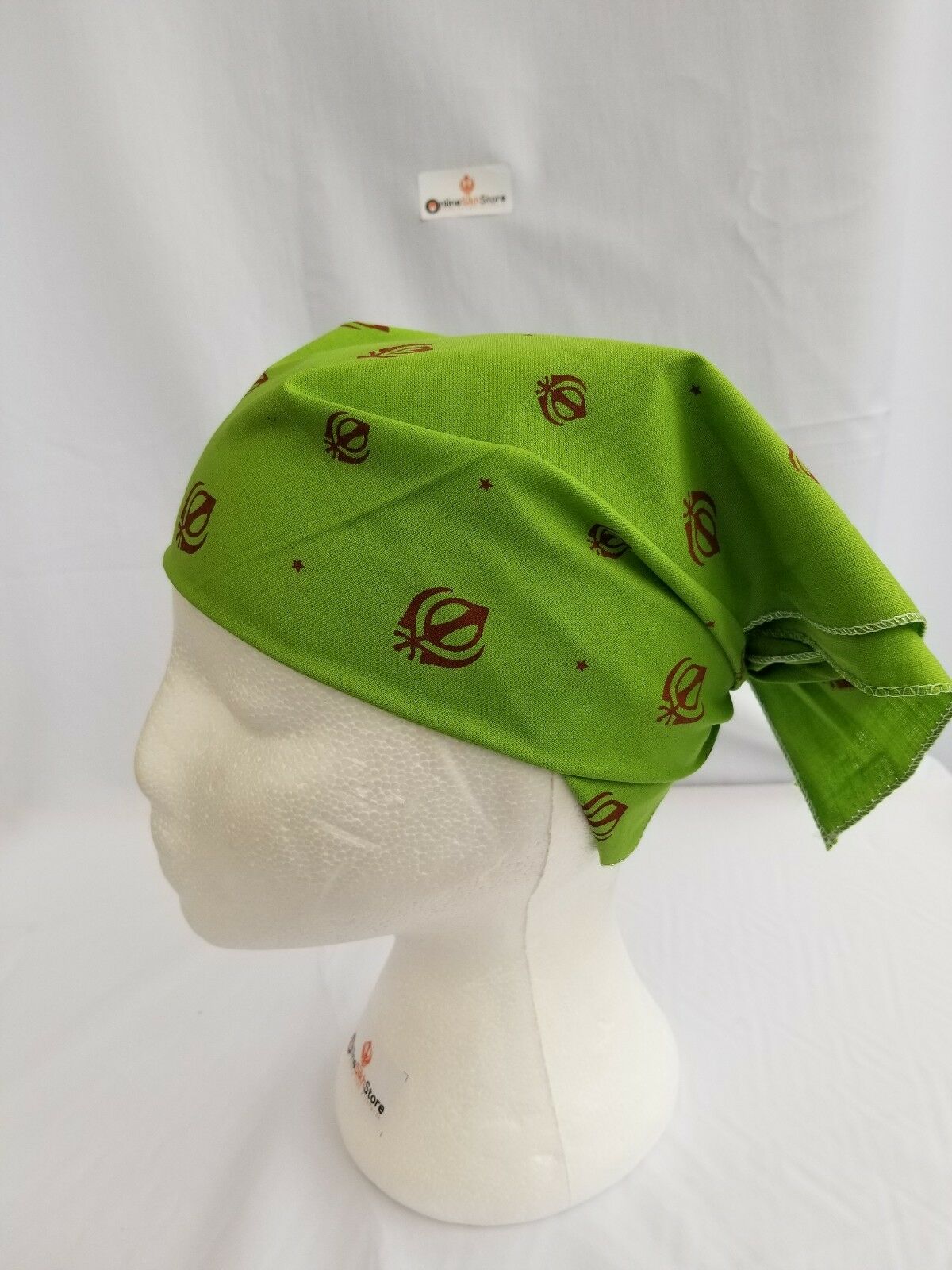 Sikh Hindu Kaur Singh Green Khandas bandana Head Wrap Gear Rumal Handkerchief A1