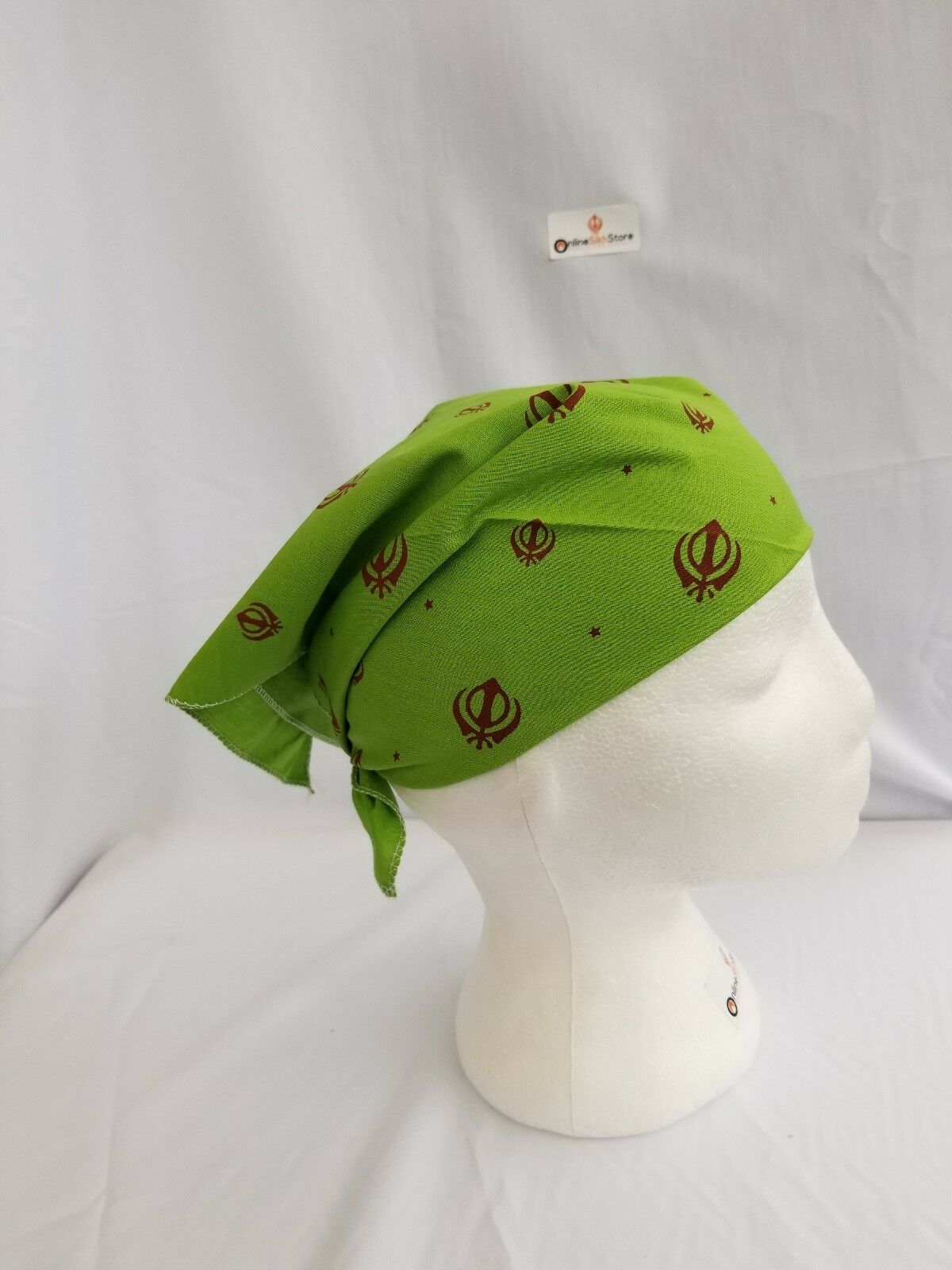 Sikh Hindu Kaur Singh Green Khandas bandana Head Wrap Gear Rumal Handkerchief A1