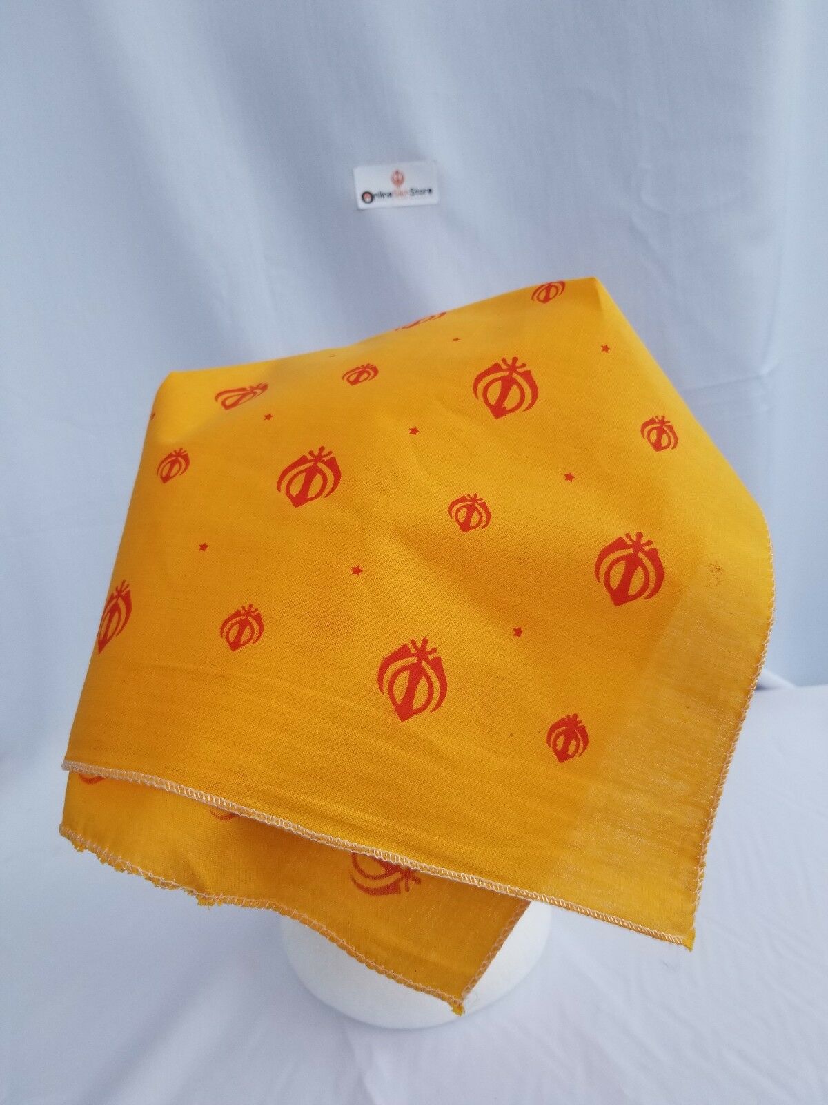 Sikh Hindu Kaur Singh YELLOW Khanda bandana Head Wrap Gear Rumal Handkerchief A1