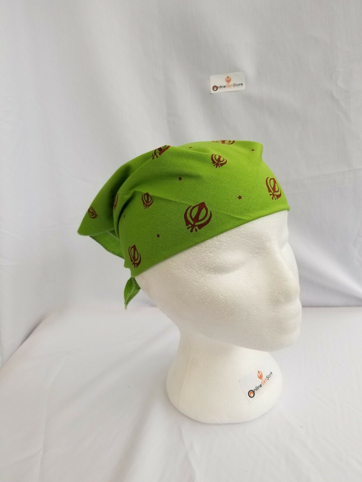 Sikh Hindu Kaur Singh Green Khandas bandana Head Wrap Gear Rumal Handkerchief A1