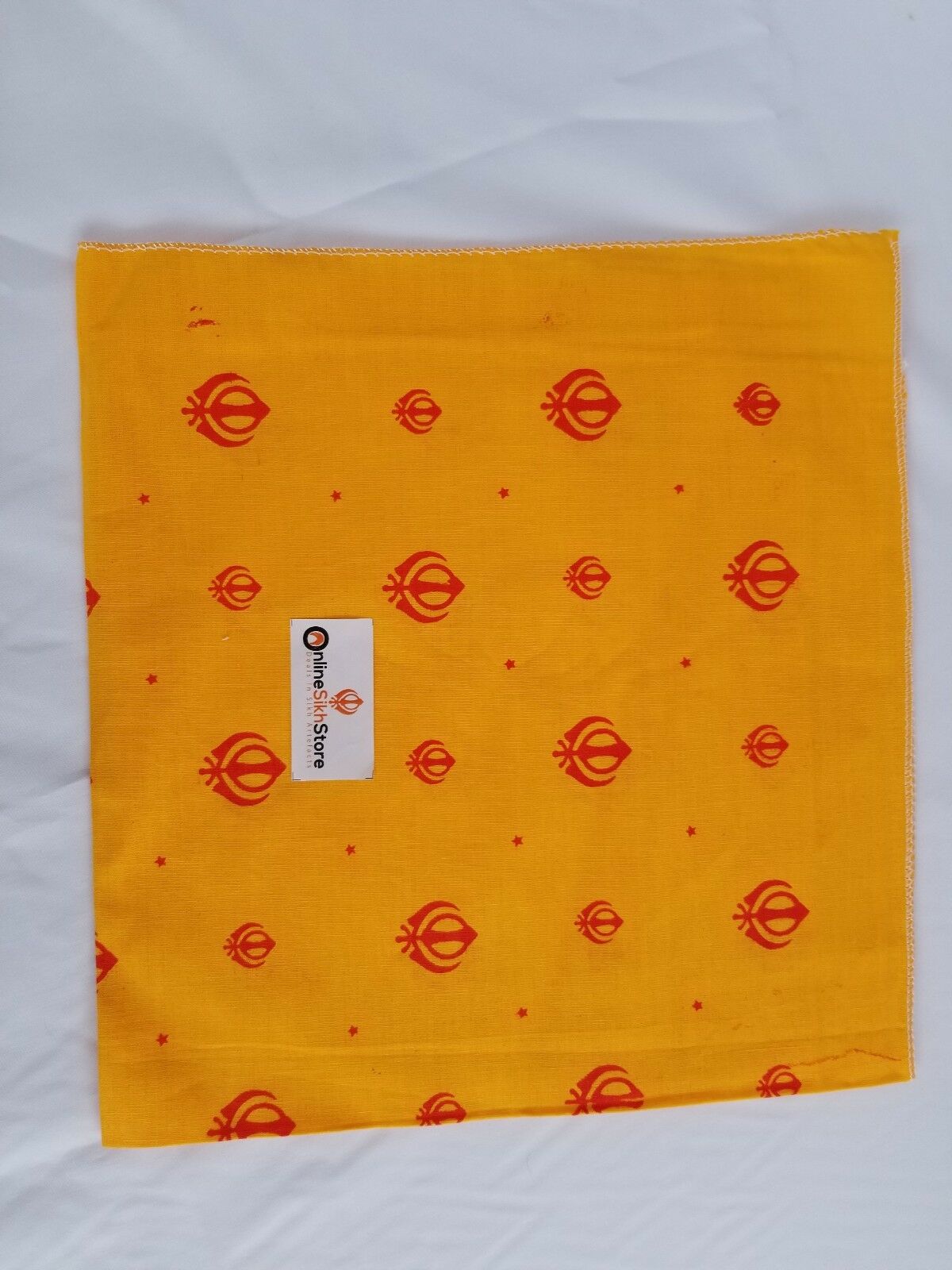 Sikh Hindu Kaur Singh YELLOW Khanda bandana Head Wrap Gear Rumal Handkerchief A1