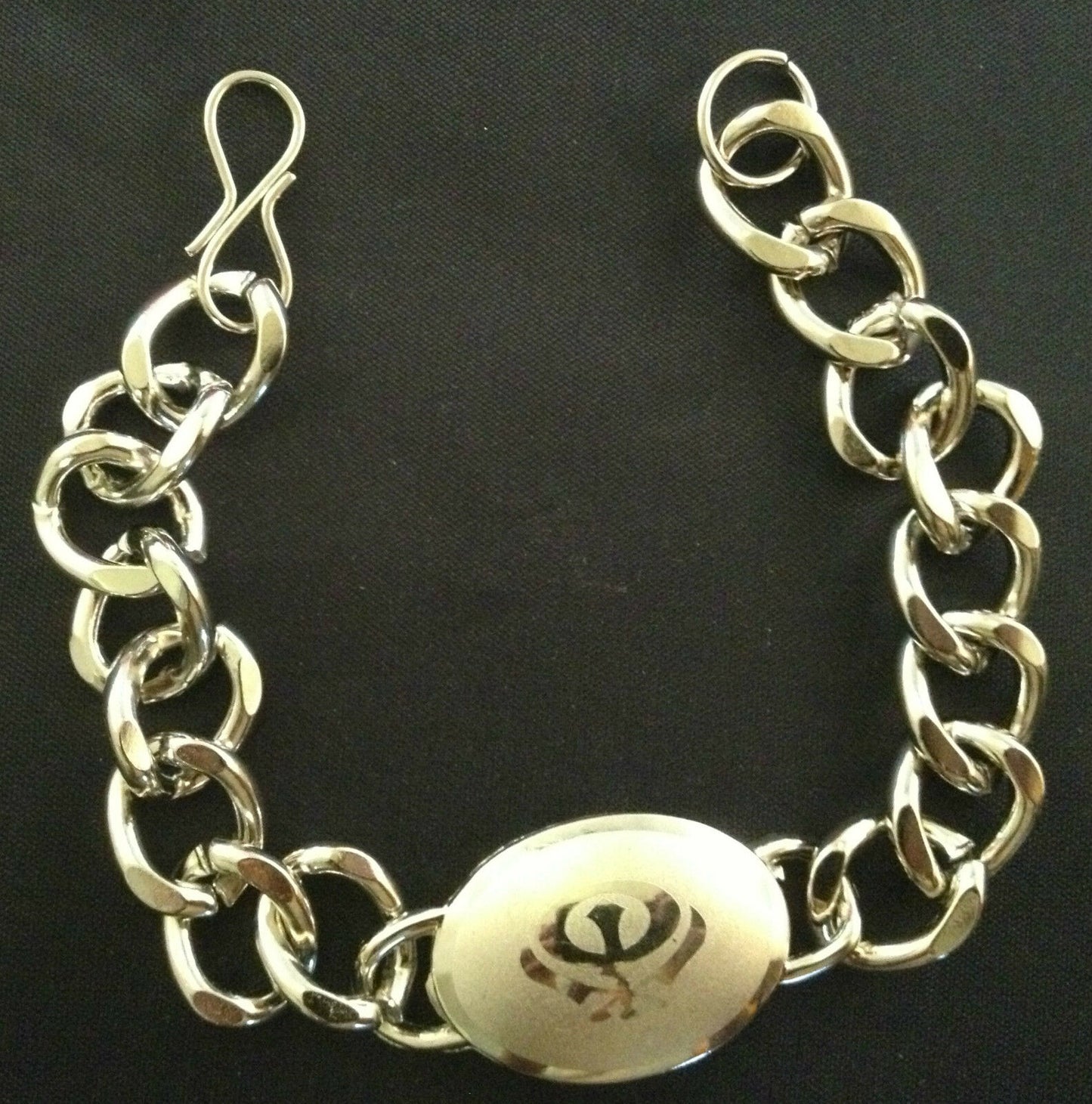 Unisex 22cm heavy Stunning Steel Curb Chain fashion Khanda Bracelet - X-Mas Gift