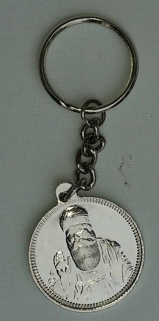 SIKH RELIGIOUS Guru Nank Eik Onkar Chrome Plated KEY RING Punjabi Key Chain O104