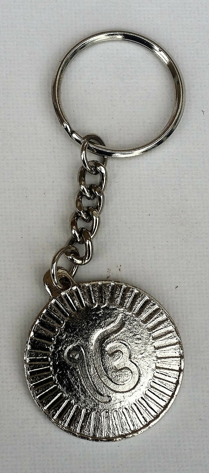 SIKH RELIGIOUS Guru Nank Eik Onkar Chrome Plated KEY RING Punjabi Key Chain O104