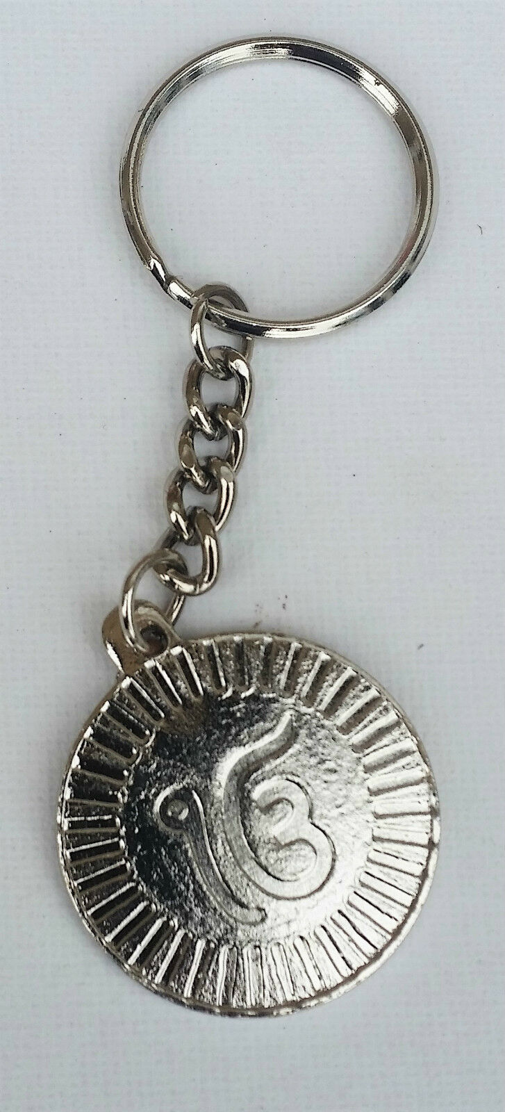 SIKH RELIGIOUS Guru Nank Eik Onkar Chrome Plated KEY RING Punjabi Key Chain O104