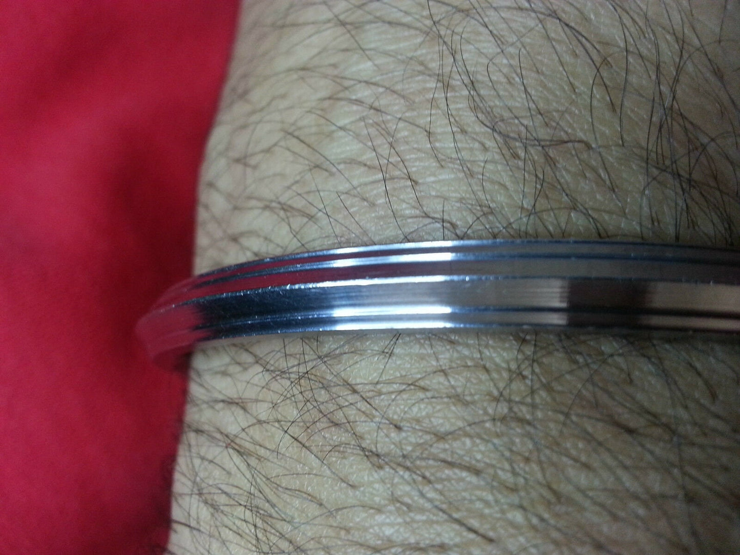 Stupéfiant acier inoxydable épais 5 LIGNES Sikh Singh Khalsa Kara Kada bracelet