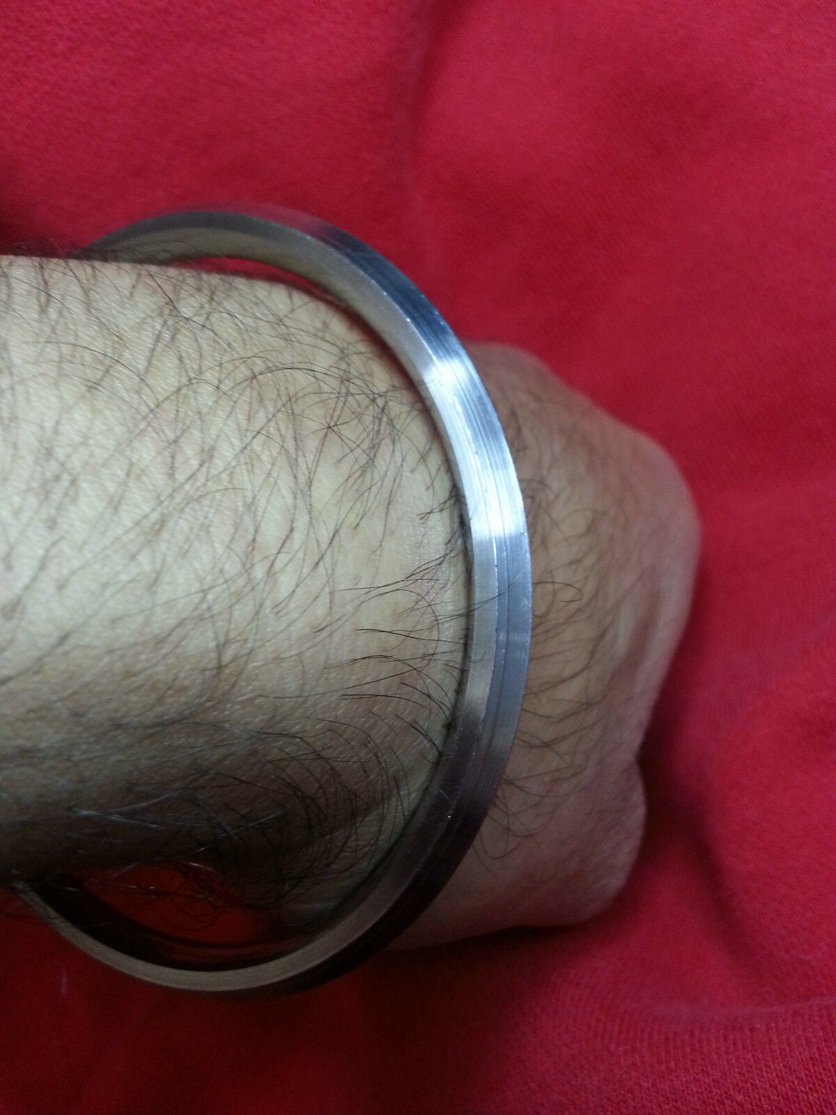 Stupéfiant acier inoxydable épais 5 LIGNES Sikh Singh Khalsa Kara Kada bracelet