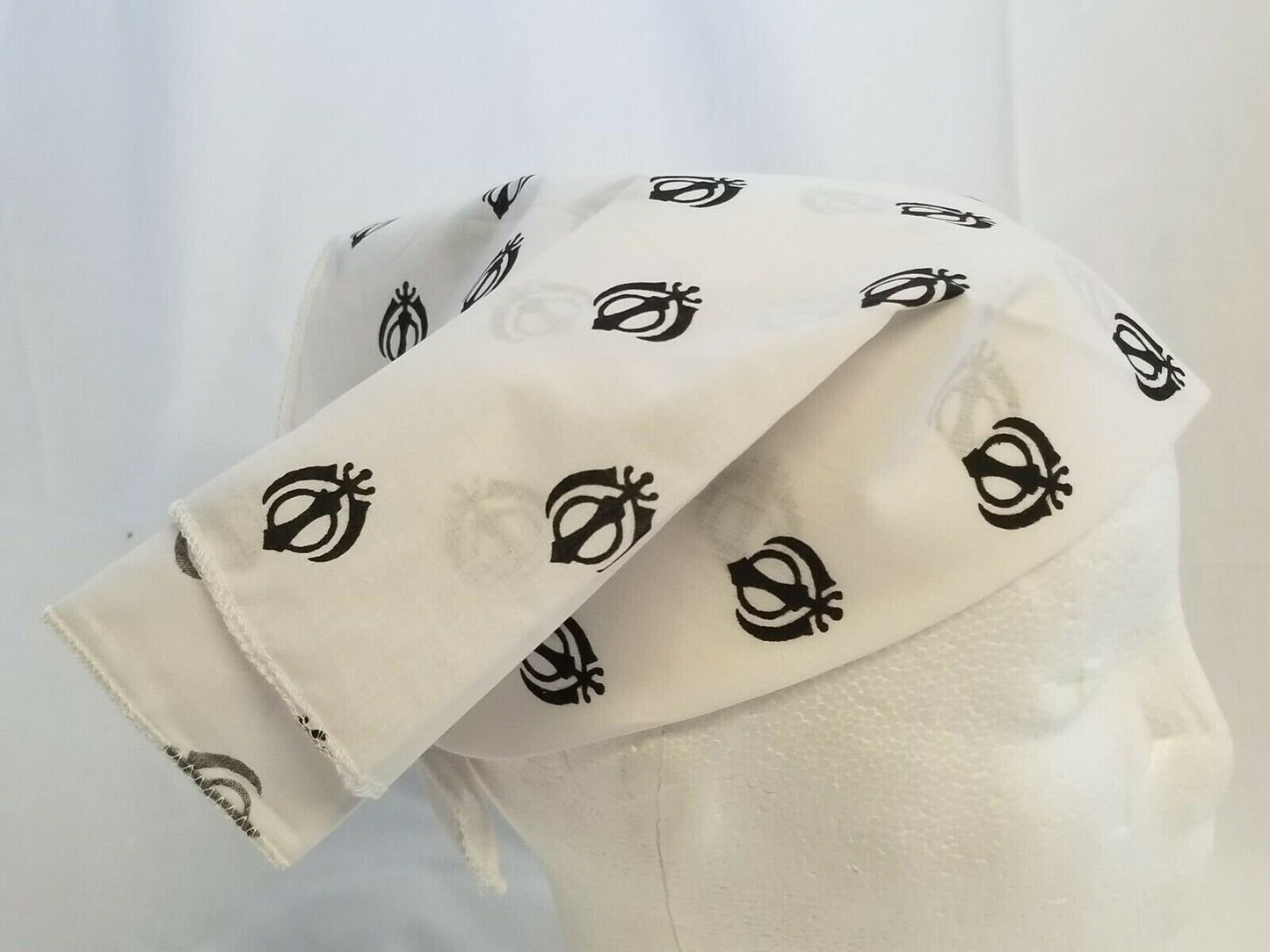 Sikh Punjabi Singh Kaur White Khalsa Khandas bandana Head Wrap Gear Rumal Hanky