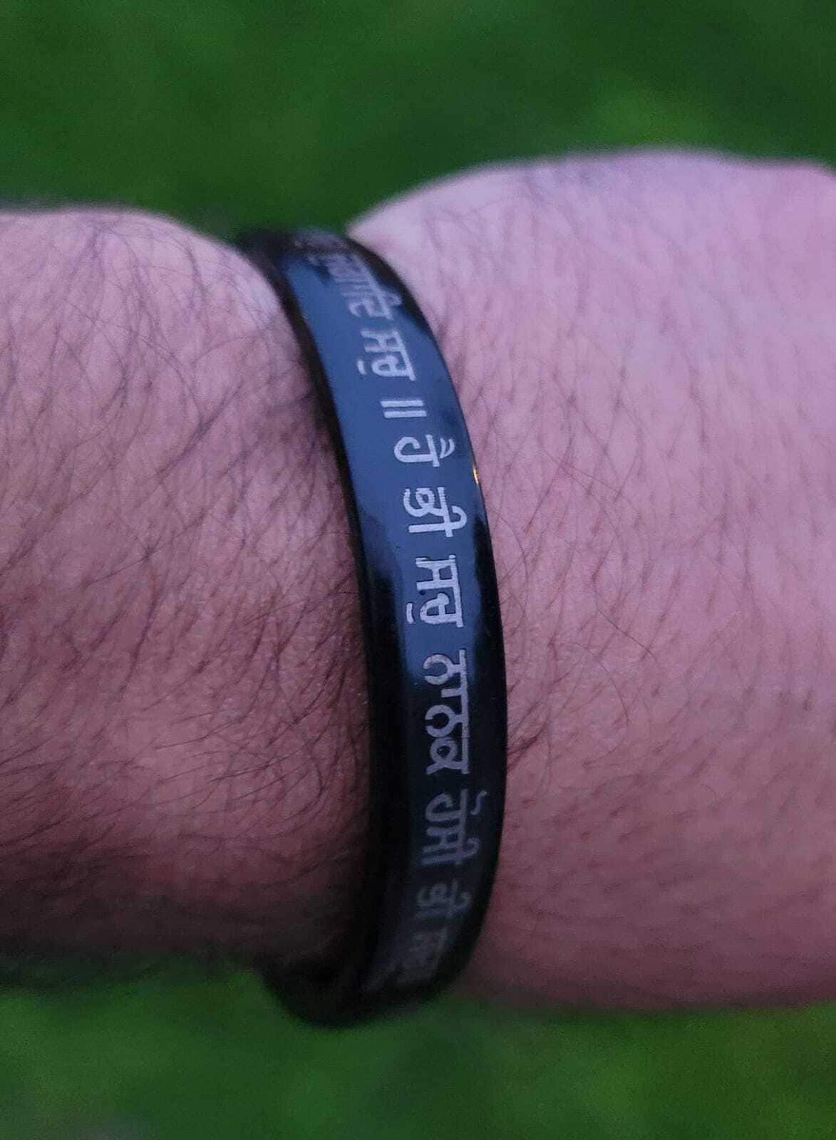 Sikh kara black sarbloh mool mantar bangle singh kaur punjabi kada bracelet j16