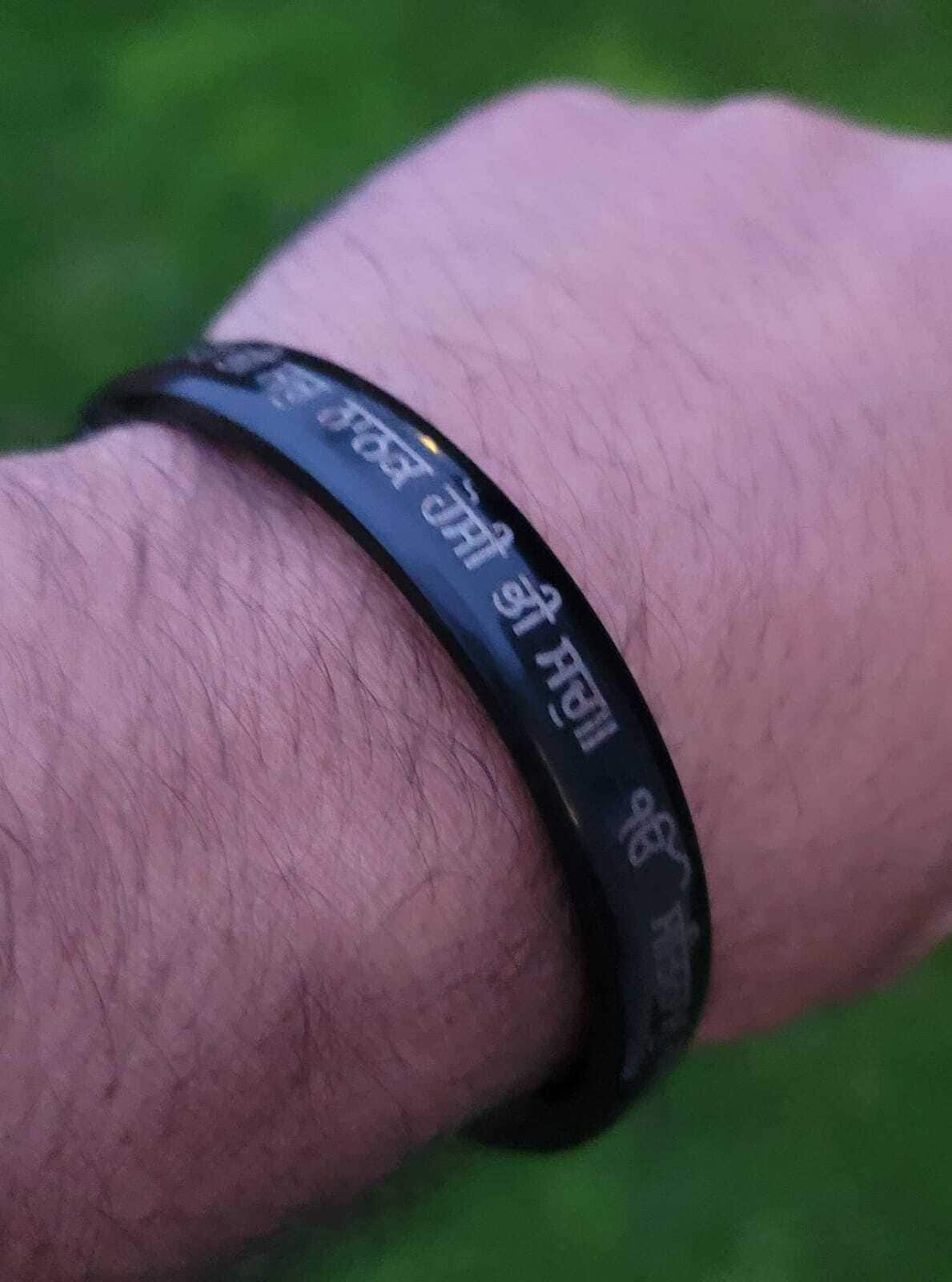 Sikh kara black sarbloh mool mantar bangle singh kaur punjabi kada bracelet j16