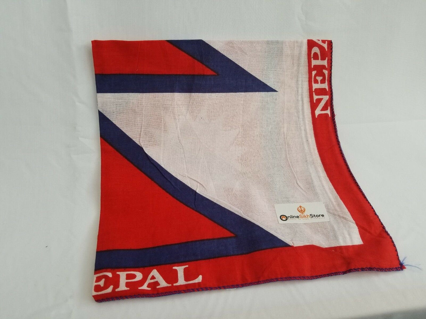 Sikh hindu nepal flag red white blue bandana head wrap gear rumal handkerchief