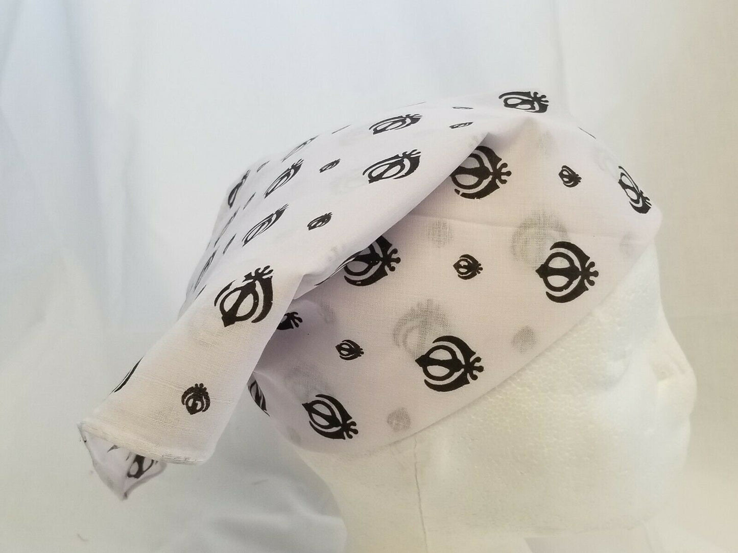 Sikh punjabi singh kaur white khalsa khandas bandana head wrap gear rumal za6