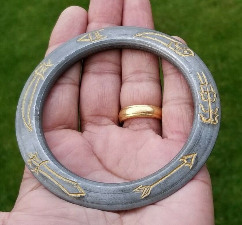 Sikh kara sarbloh shastars engraved bangle singh kaur khalsa pure iron kada v11