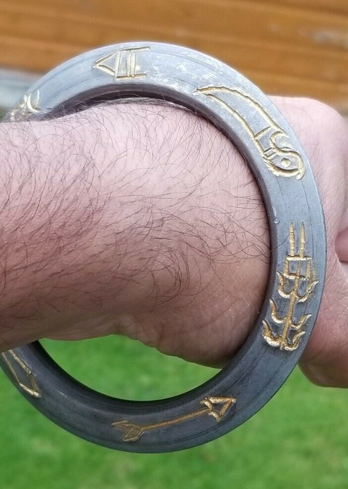 Sikh kara sarbloh shastars engraved bangle singh kaur khalsa pure iron kada v11