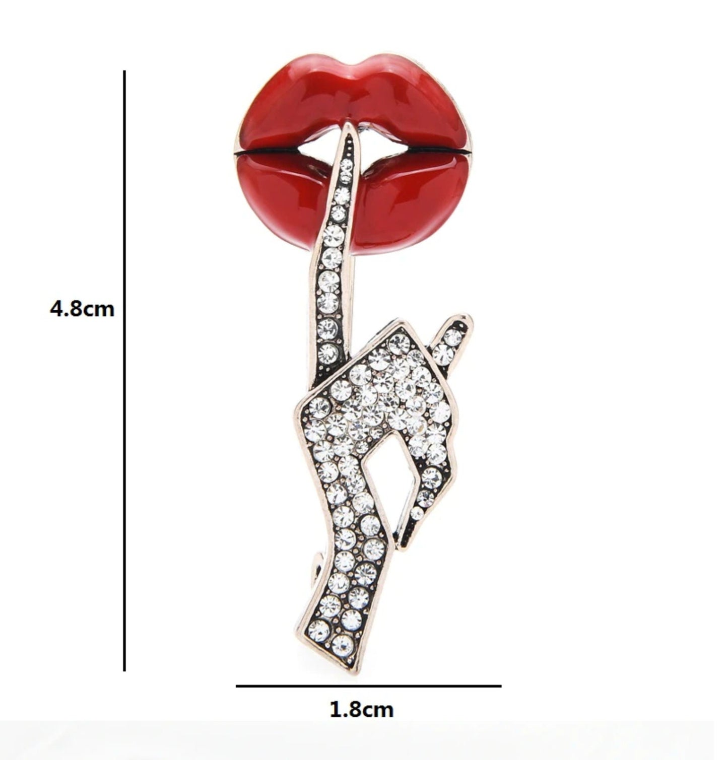 Celebrity lips brooch vintage look silver plated suit coat broach cake pin jj18s