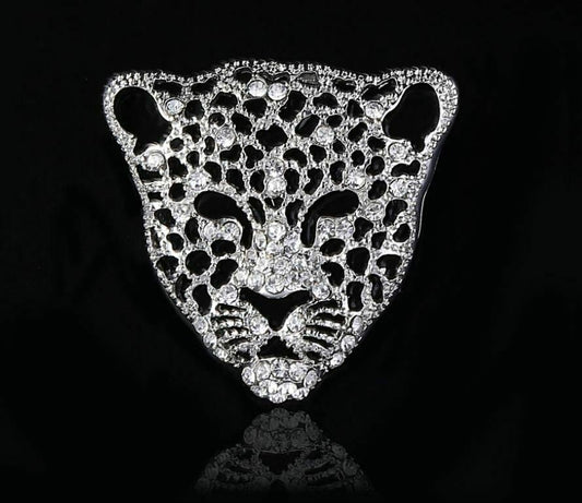 Stunning vintage look silver plated retro leopard celebrity brooch broach pin zs