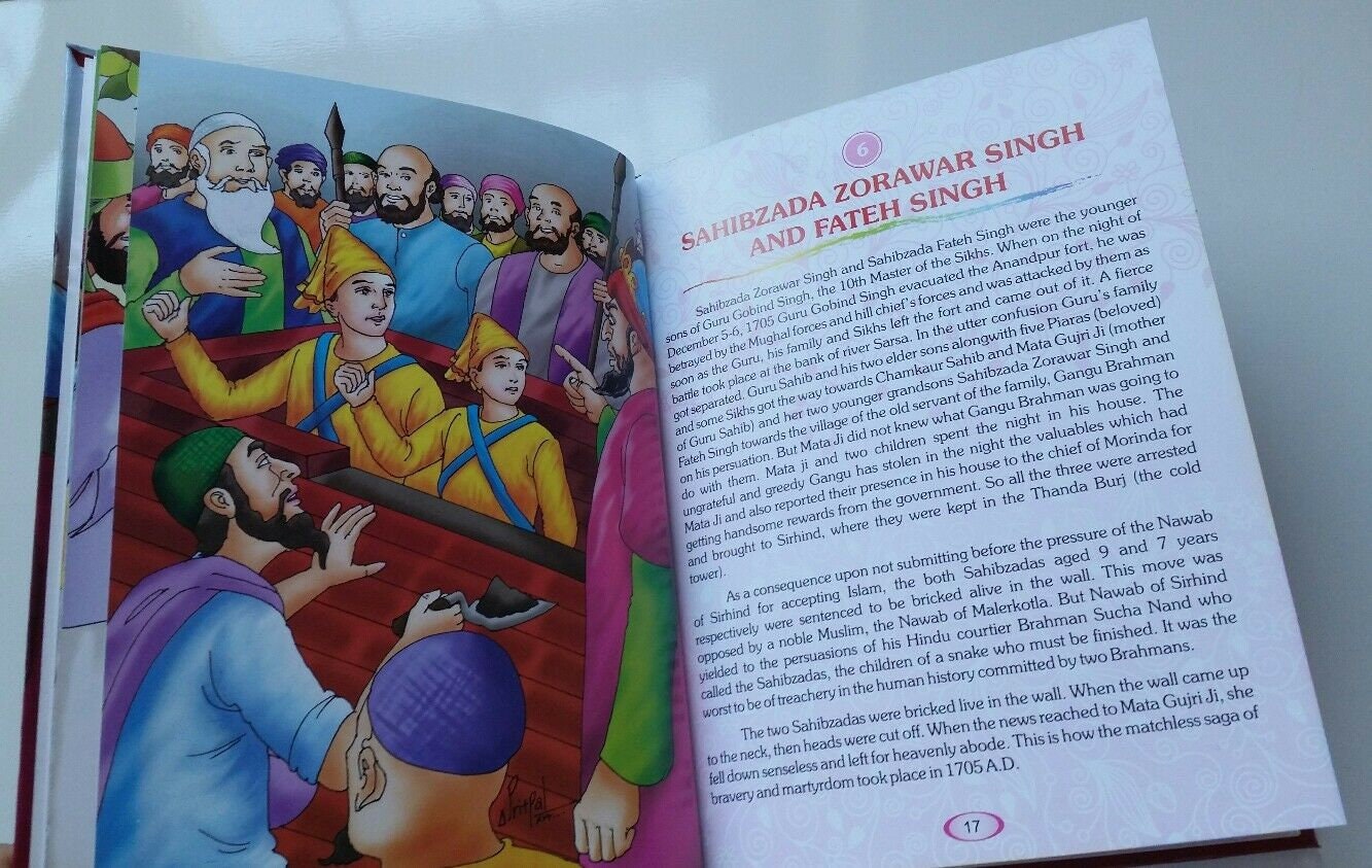 Sikh kids stories the sikh martyrs hardback book with colour photos english b12