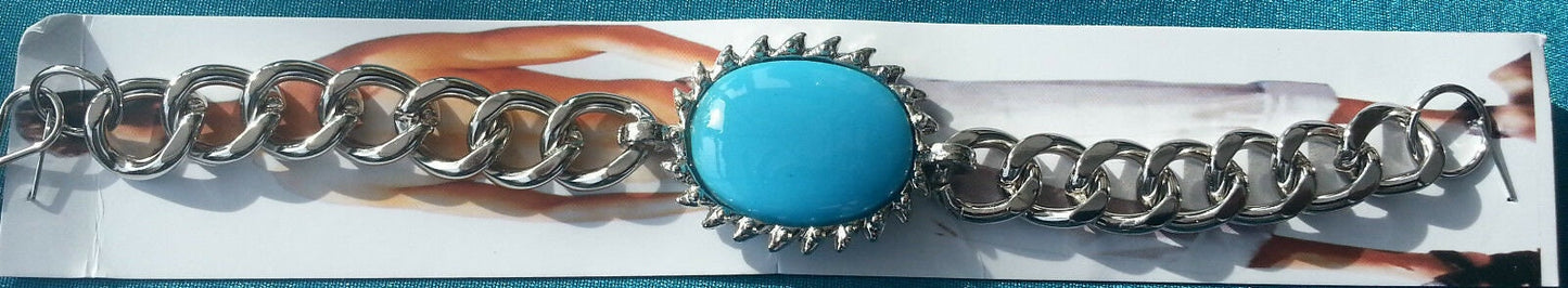 Stunning steel salman khan style movie prem ratan dhan payo turquoise bracelet