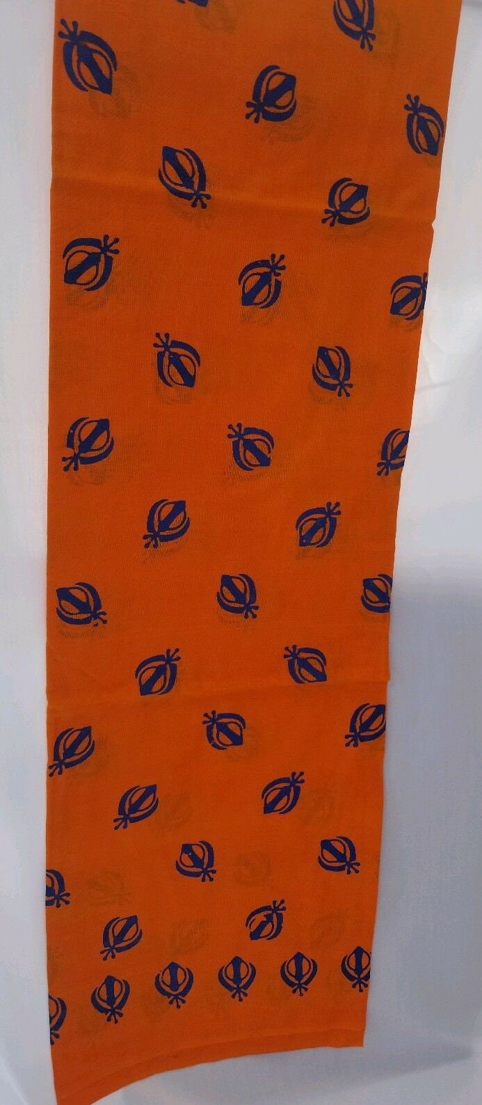 Sikh kaur dupatta chunni singh parna gamcha hajooria khalsa siropa khanda orange