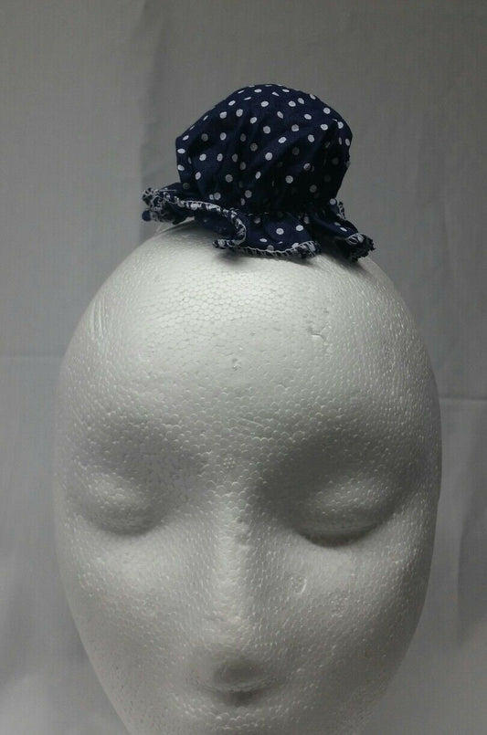 Sikh punjabi dark blue dots kids baby jooda rumal juda head top knot roomal