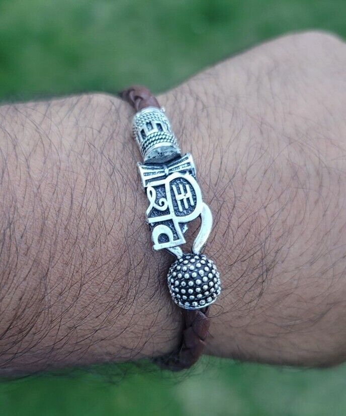 Shiv trishul bracelet kara hindu good luck kada evil eye protection bangle cc11