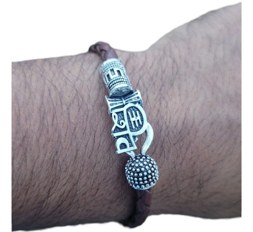 Shiv trishul bracelet kara hindu good luck kada evil eye protection bangle cc11