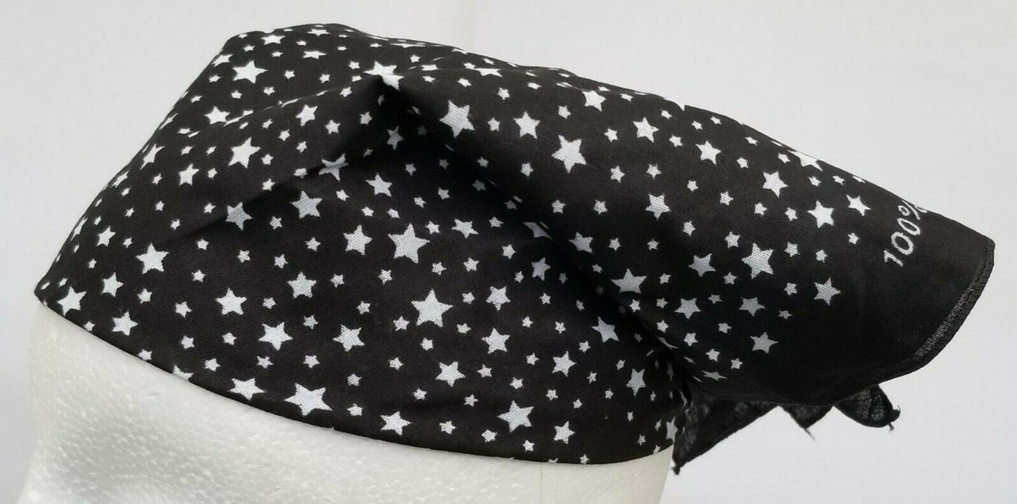 Sikh punjabi black white stars hindu bandana head wrap gear rumal handkerchief y