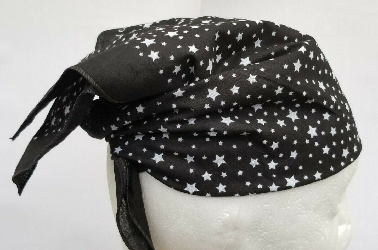 Sikh punjabi black white stars hindu bandana head wrap gear rumal handkerchief y