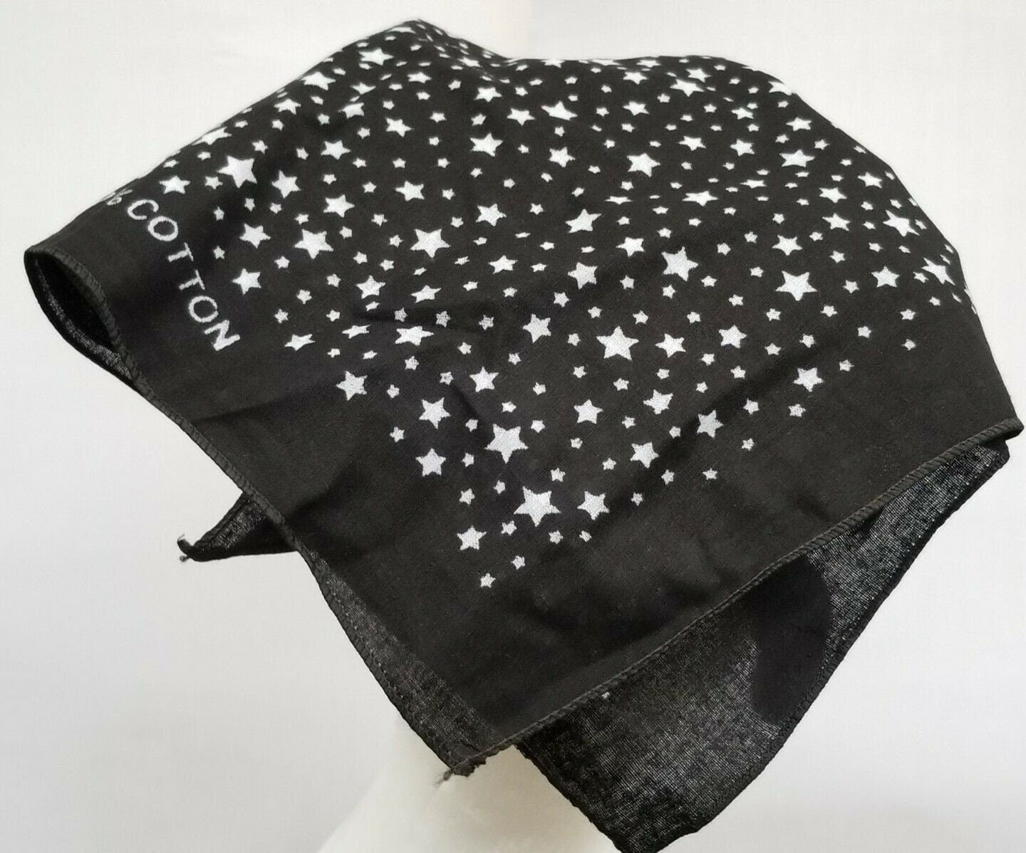 Sikh punjabi black white stars hindu bandana head wrap gear rumal handkerchief y