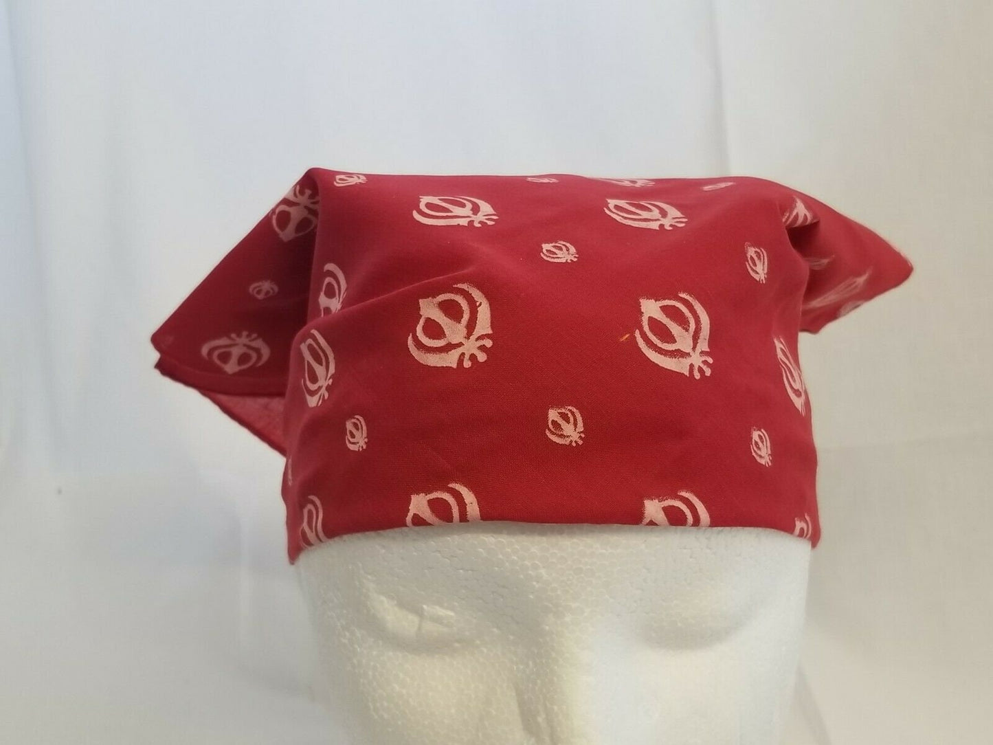 Sikh punjabi singh kaur maroon khalsa khandas bandana head wrap gear rumal za3