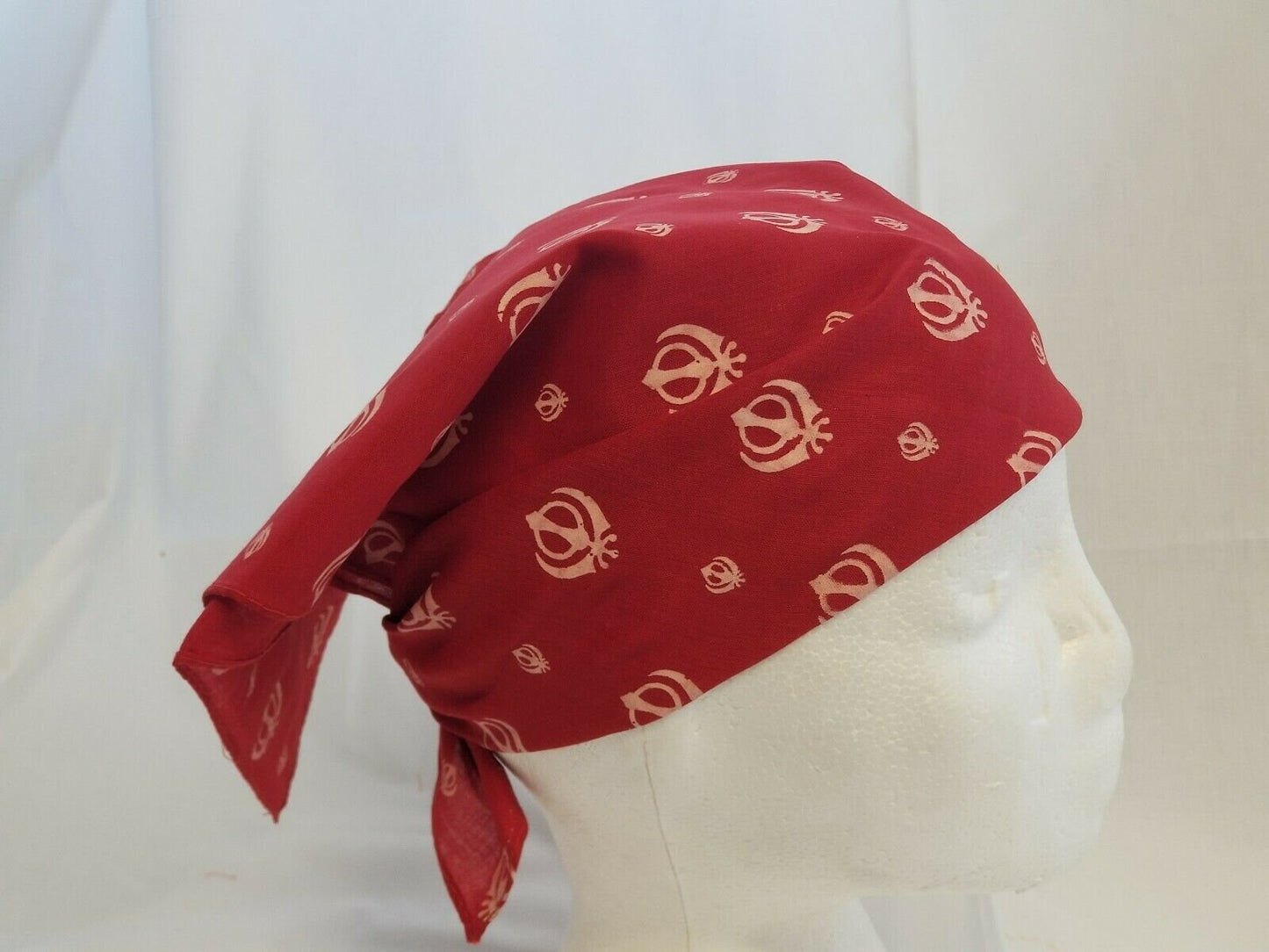 Sikh punjabi singh kaur maroon khalsa khandas bandana head wrap gear rumal za3