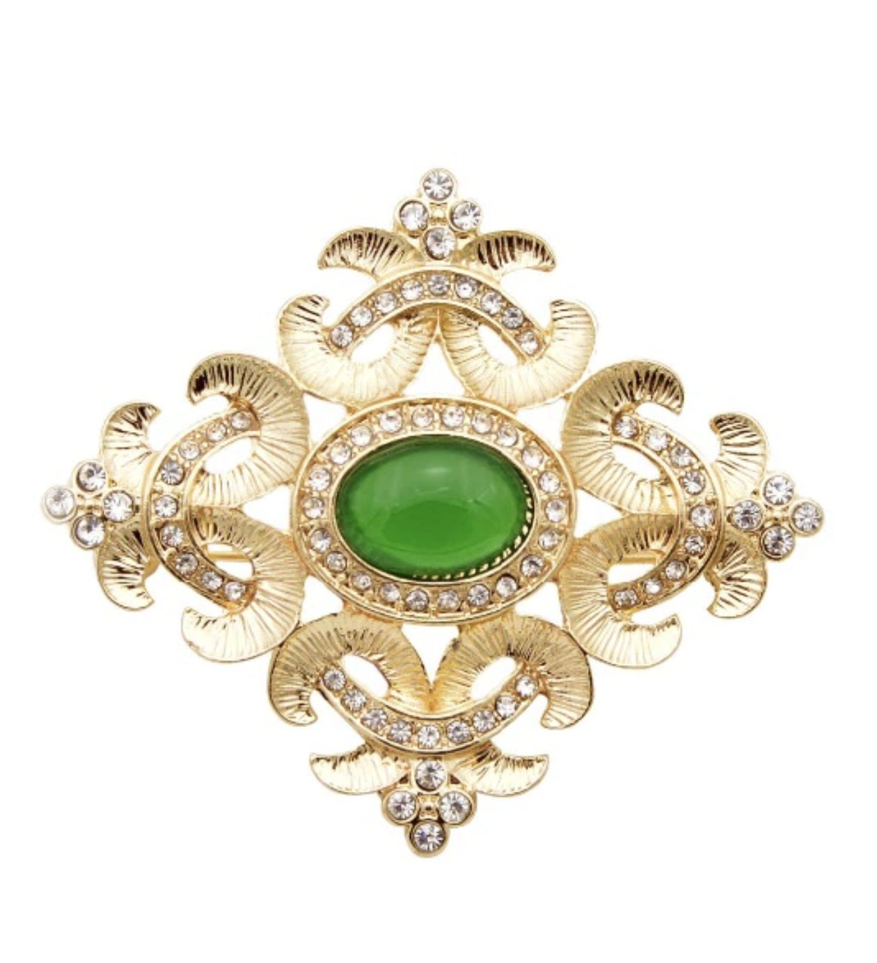 Stunning vintage look gold plated retro queen celebrity brooch broach pin ggg6