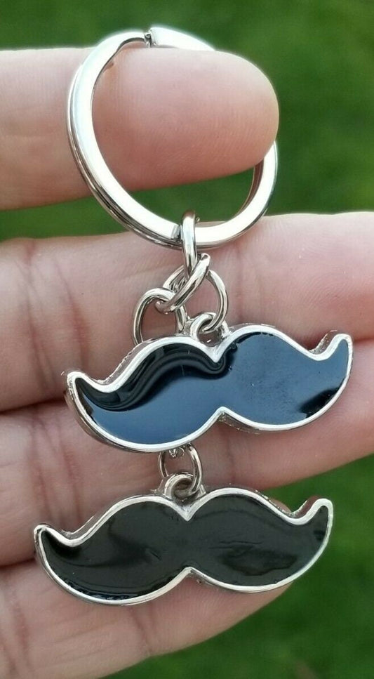 Sikh punjabi moustache singh kaur khalsa stainless steel key chain key ring pp2