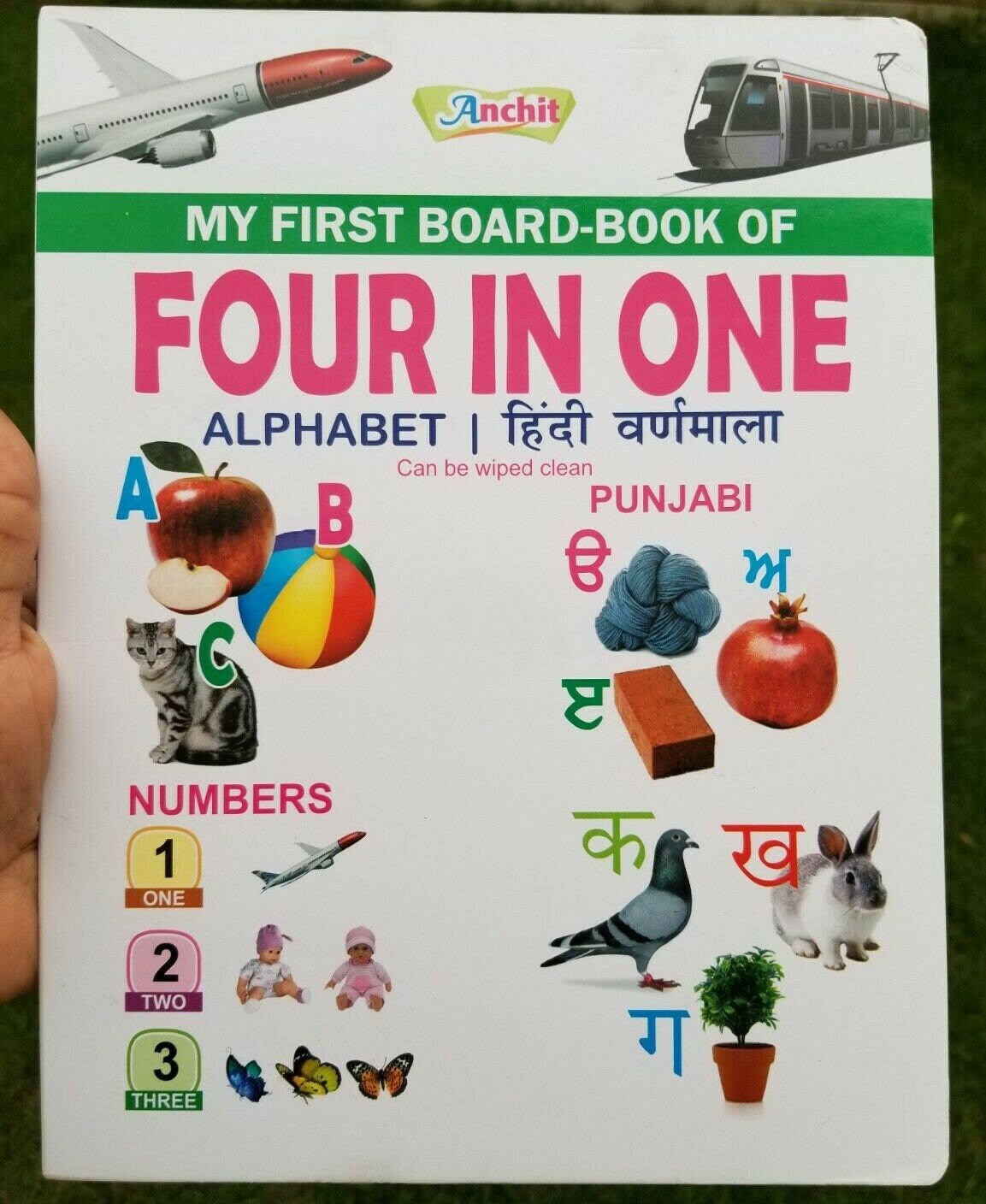 Learn hindi punjabi english maths alphabets my first first board book kaida b62