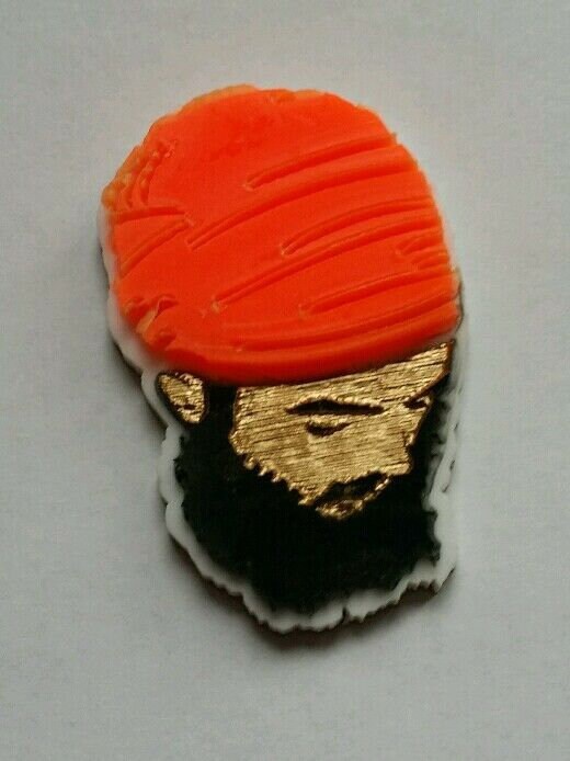 Sikh punjabi fateh orange dumala singh khalsa acrylic adhesive back sticker a6