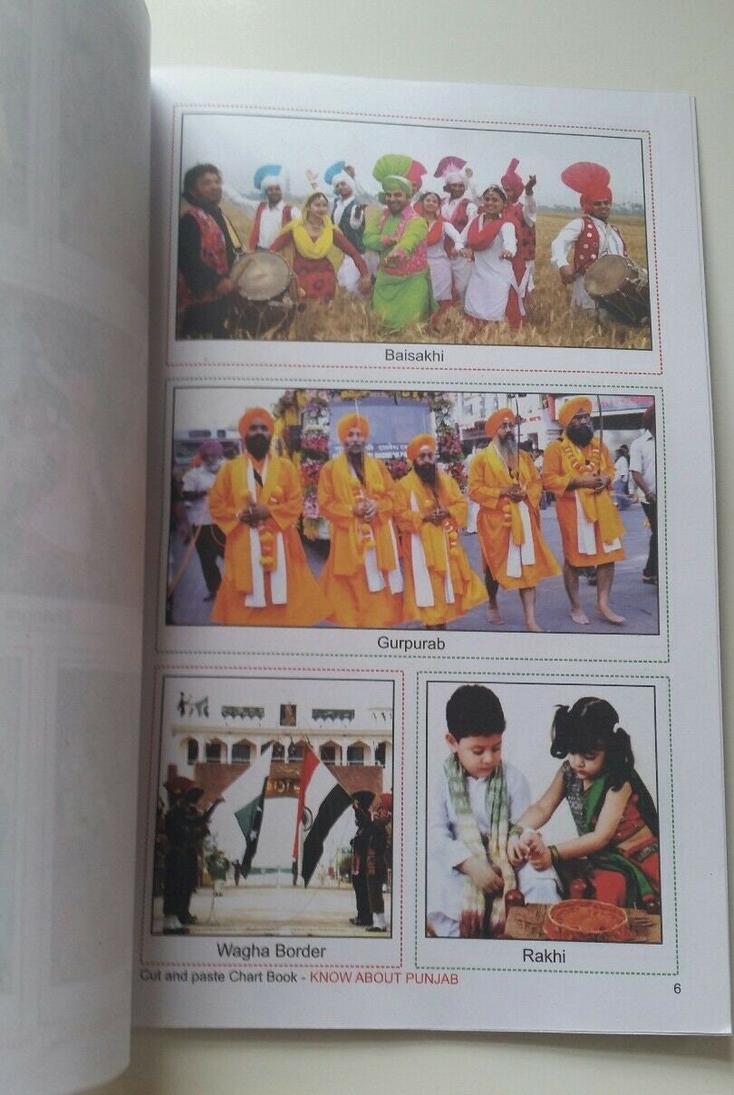 Children cut and paste know your punjab pictures project book for young kids