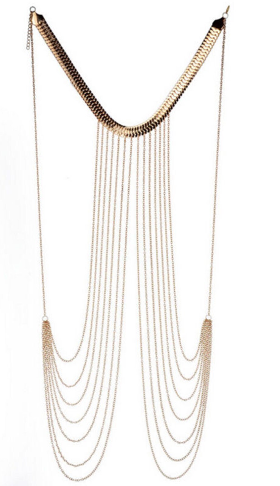 Sexy tassel necklace gold plated celebrity snake kinky design vintage look ggg68