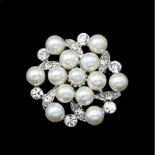 Vintage look silver plated lucky flower brooch suit coat broach collar pin ha5