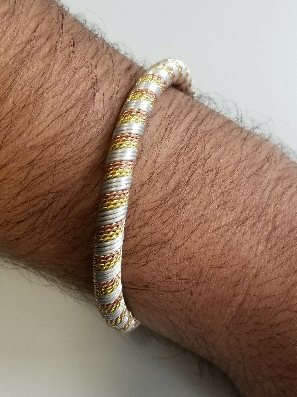Bahubali movie twisted wires bracelet cuff adjustable size ashtdhatu kada kara g