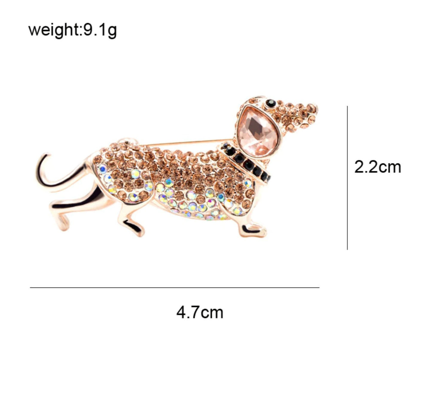 Stunning vintage look rose gold plated retro dog celebrity brooch broach pin gg9