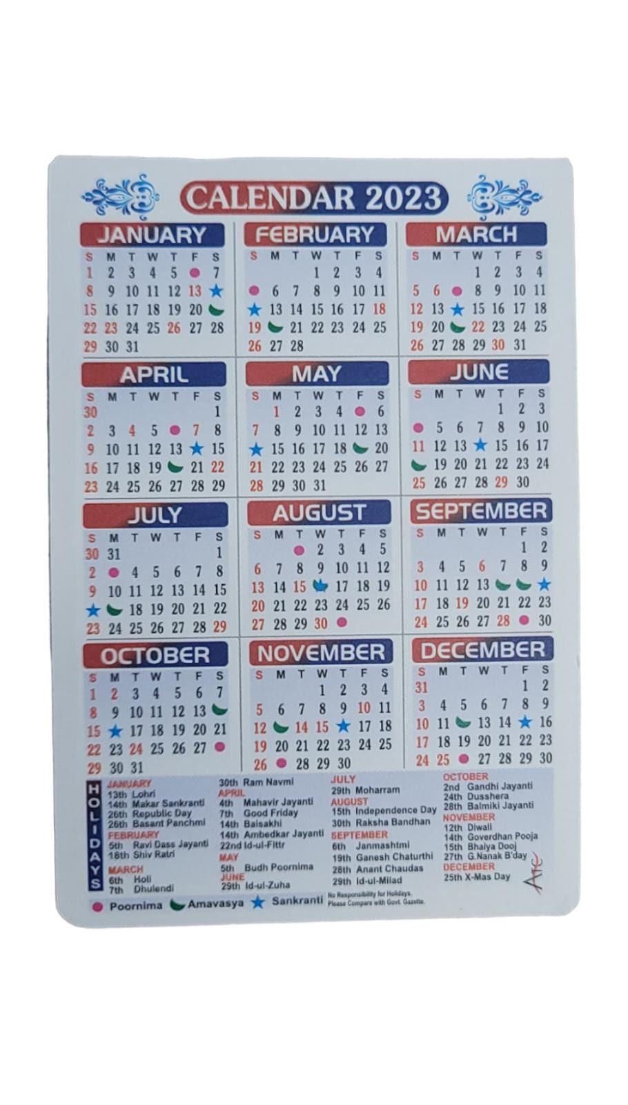 5 sikh blessing good luck pocket calendars 2023 singh kaur hindu festivals b44