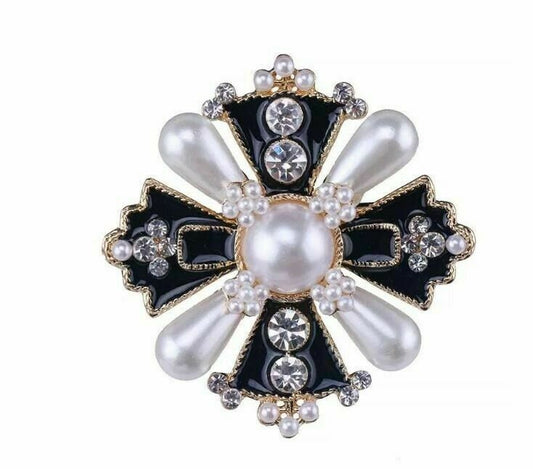 Stunning vintage look gold plated king cross celebrity brooch broach pin b49q