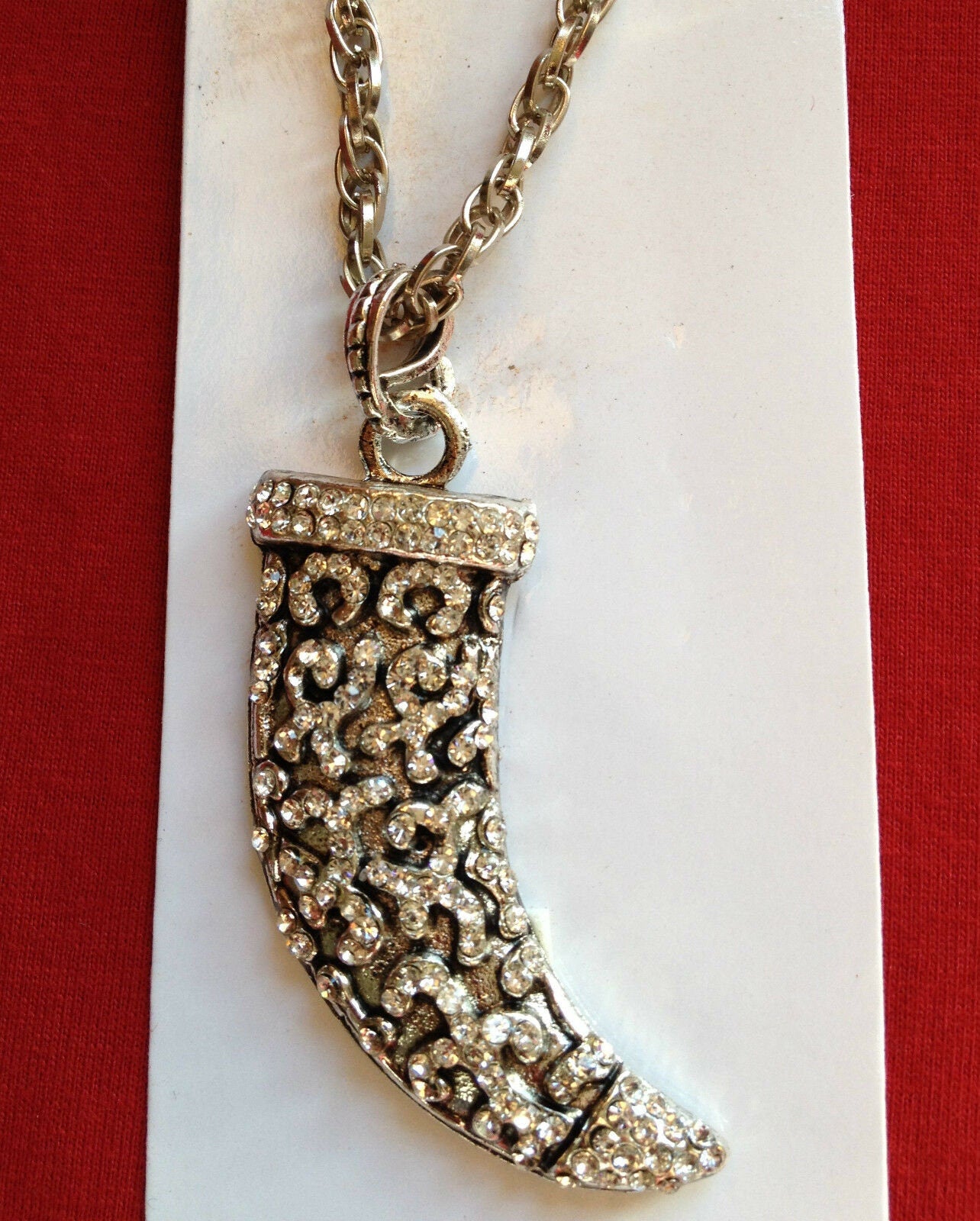 Punjabi sikh stunning diamante silver plated lovely dagger kirpan pendant gift f