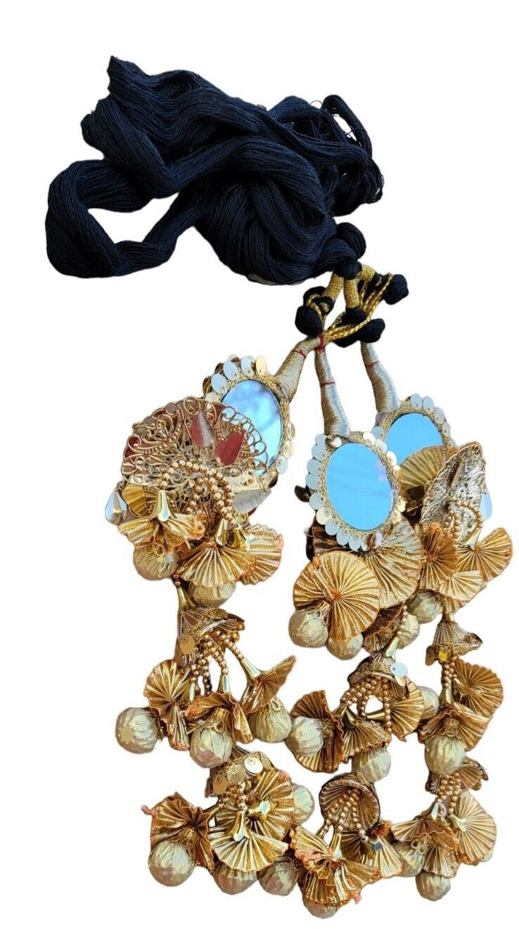 Indian punjabi parandi mehndi jaago mirror bridal patiala paranda hair braid ii5