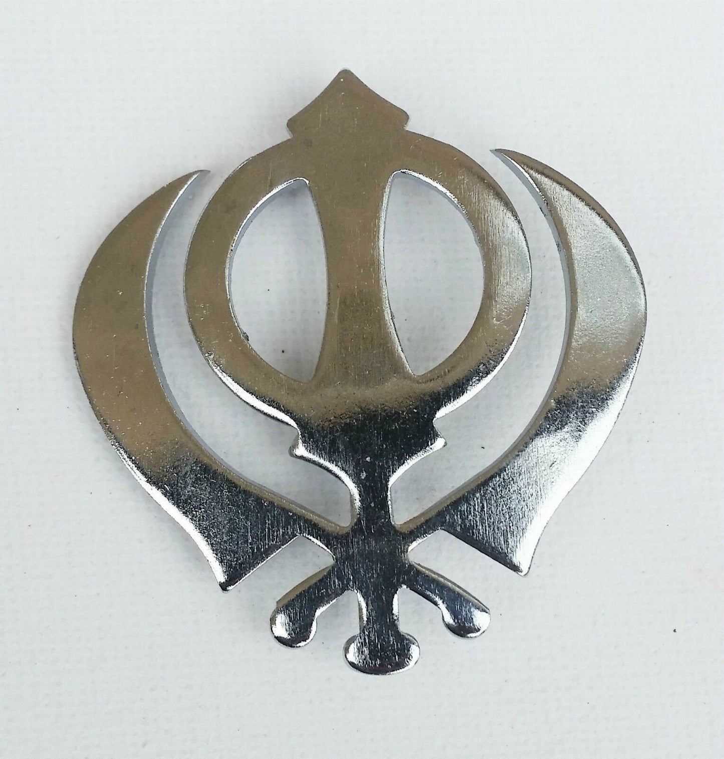 Stunning chrome plated steel sikh khanda brooch pin for singh turban patka pp