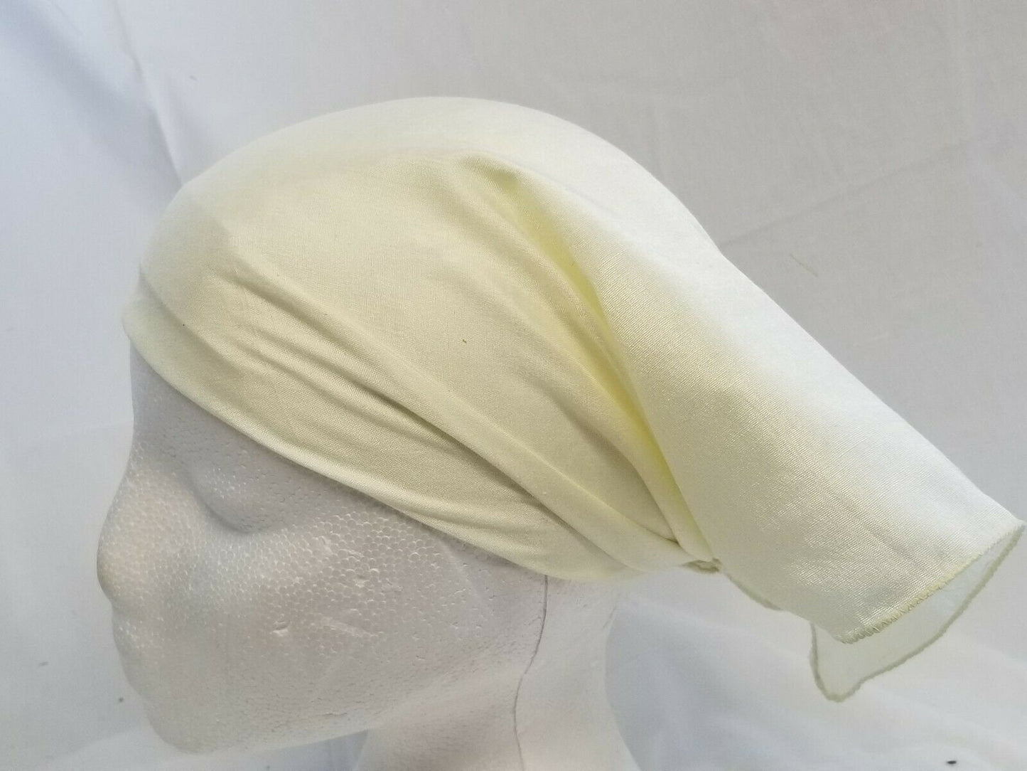 Sikh hindu kaur singh cream plain bandana head wrap gear wedding marriage rumal